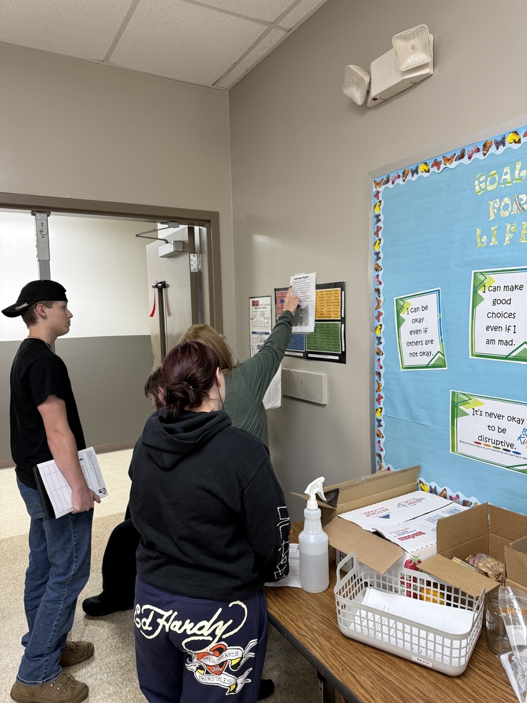 high school students and staff member