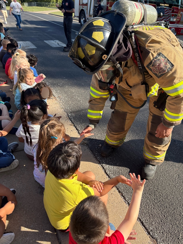 students and firefighters