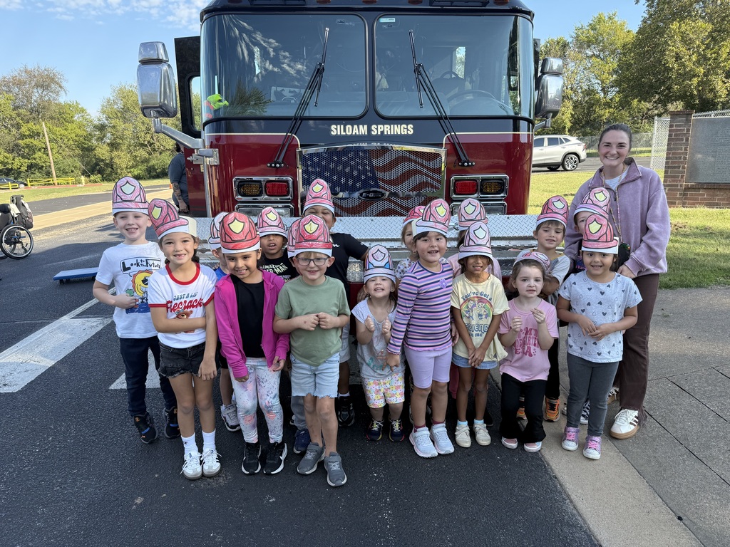 students and fire truck