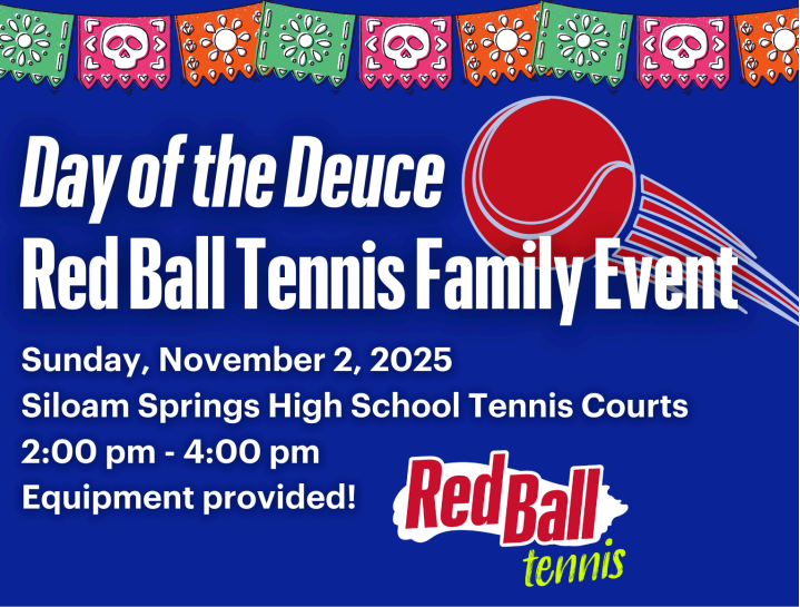 free tennis activity on nov 2nd at 2pm at the HS tennis courts for all ages and families