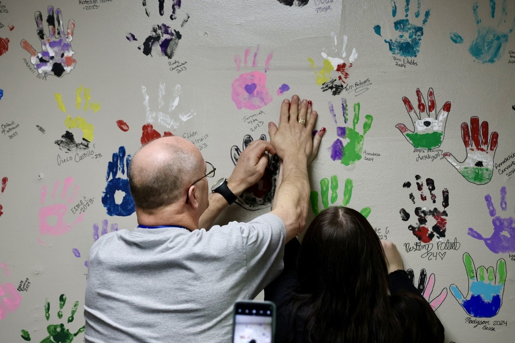 main street academy graduation hand print ceremony