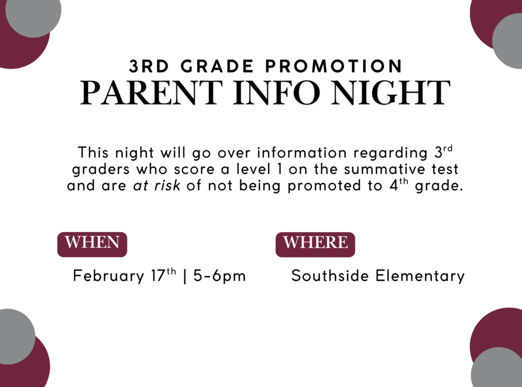 3rd grade infom meeting