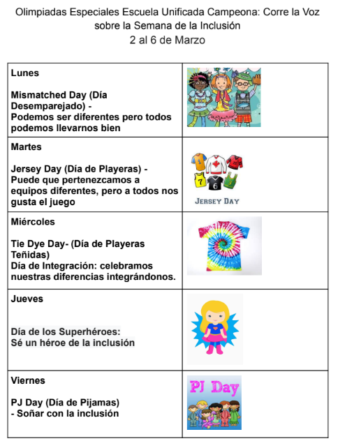 inclusion week dress up days