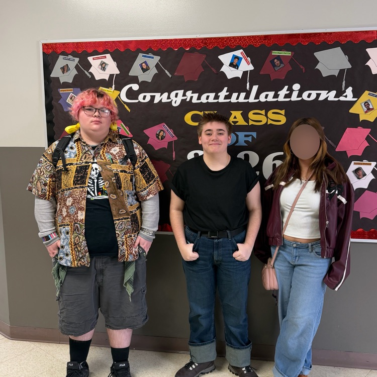 students dressed up for decades day