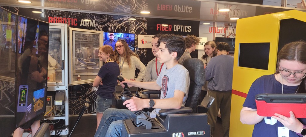 students in a  simulator