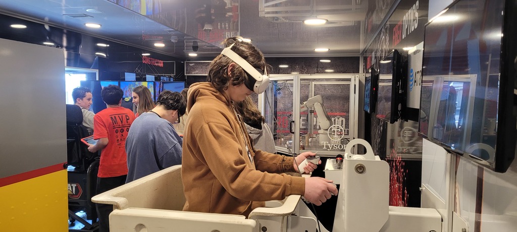 students in a  simulator