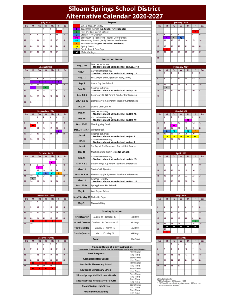 26-27 calendar