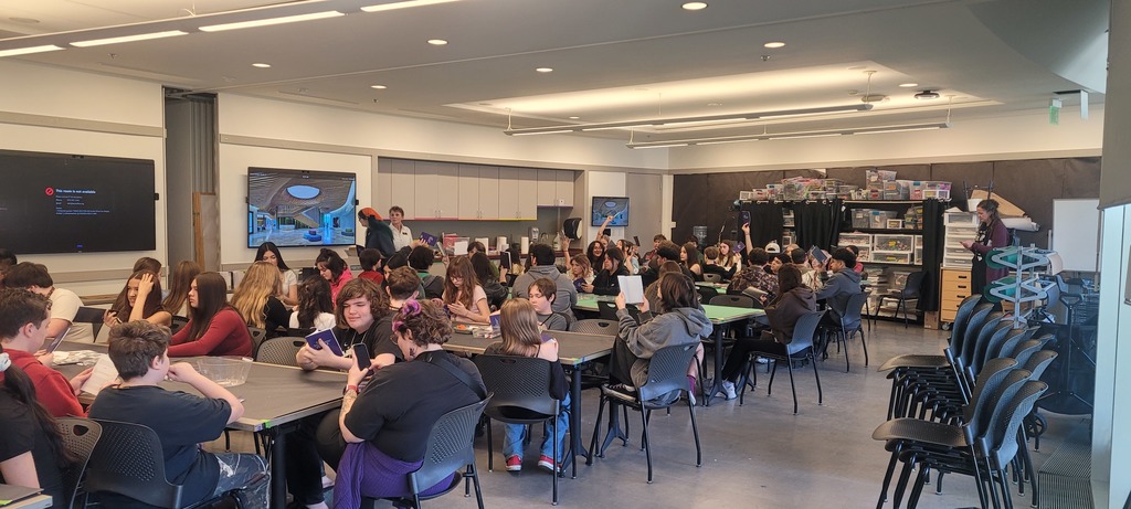 students participating in an art activity