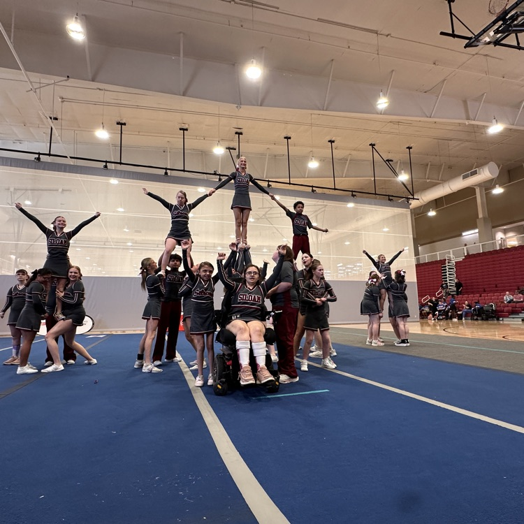 unified cheer team performing 