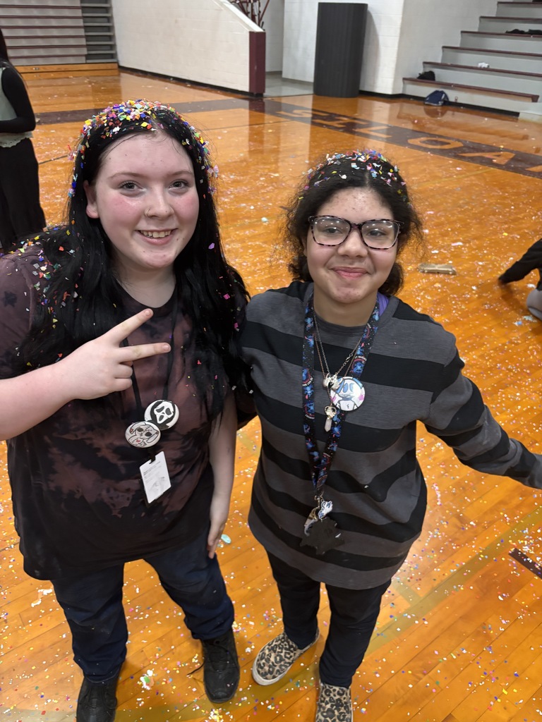 students after confetti egg smash