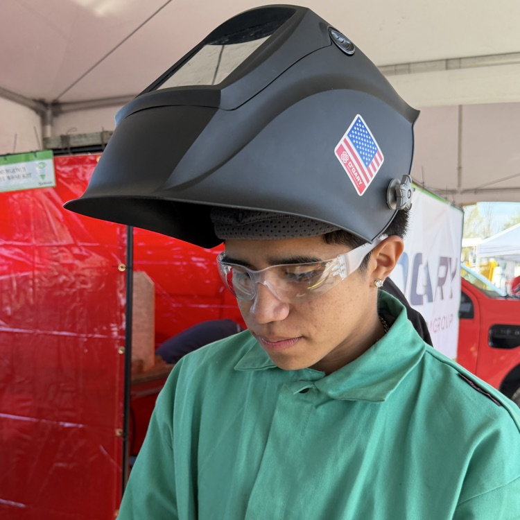 high school students at career fair