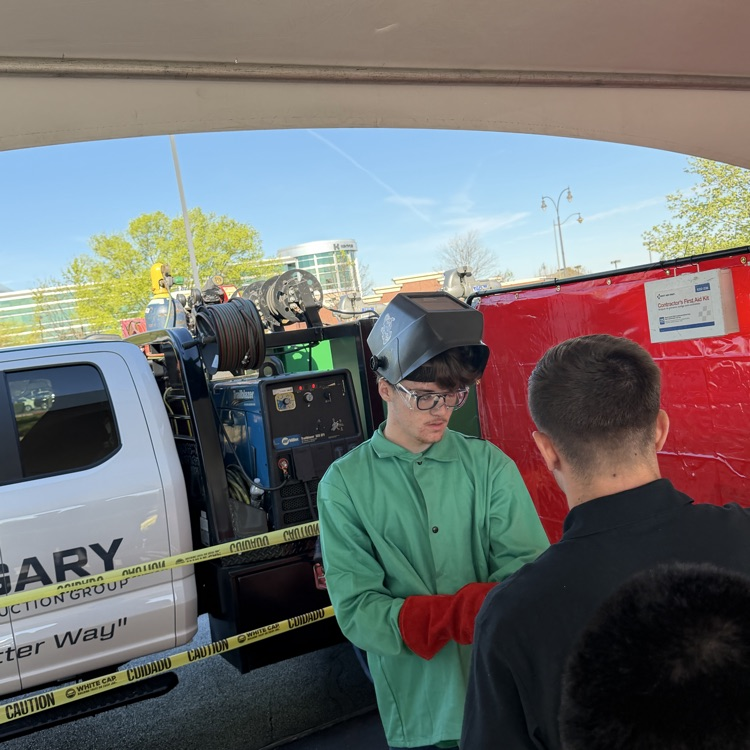 high school students at career fair