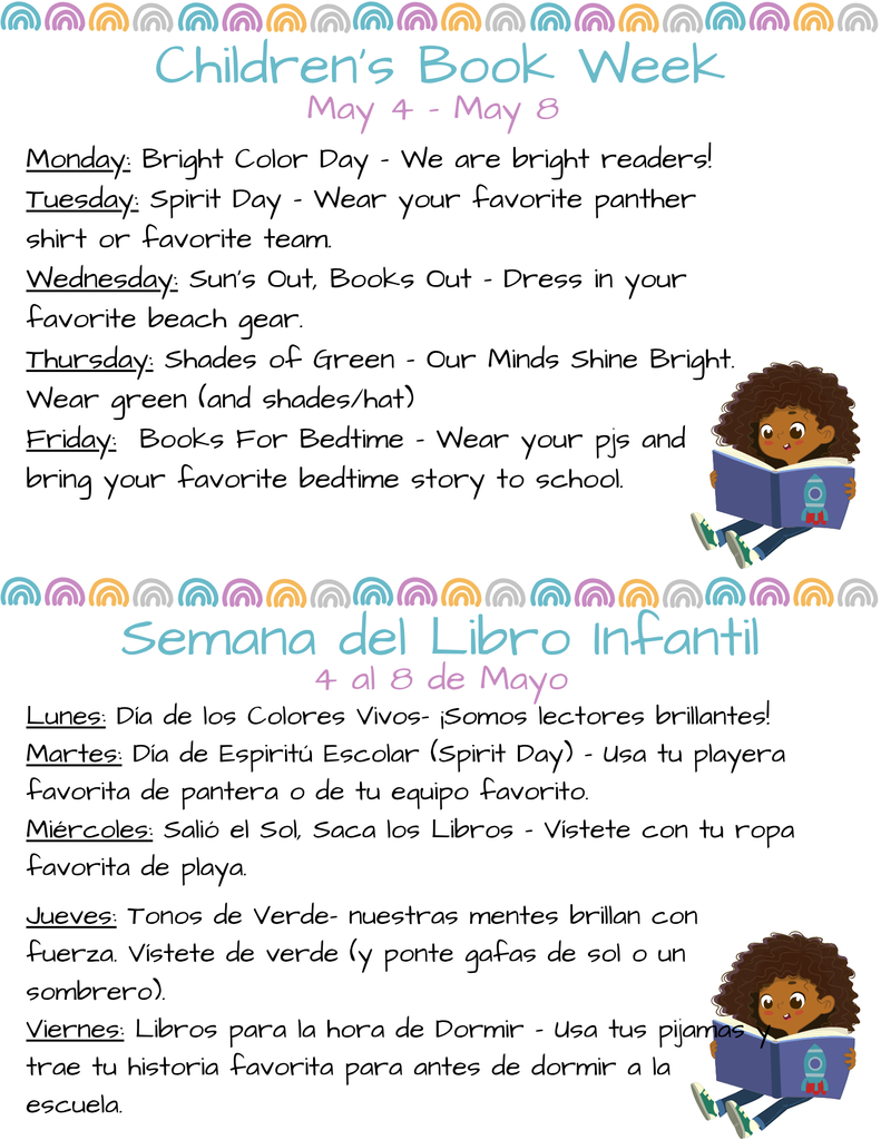 children's book week dress up days in english and spanish