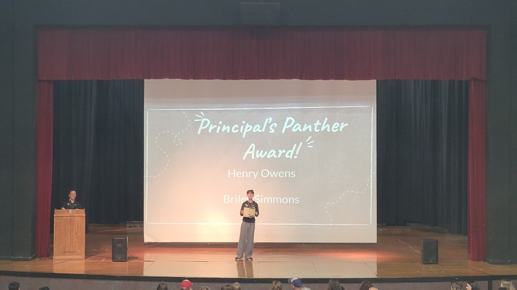 One of the 8th grade principal's Panther award winners. 