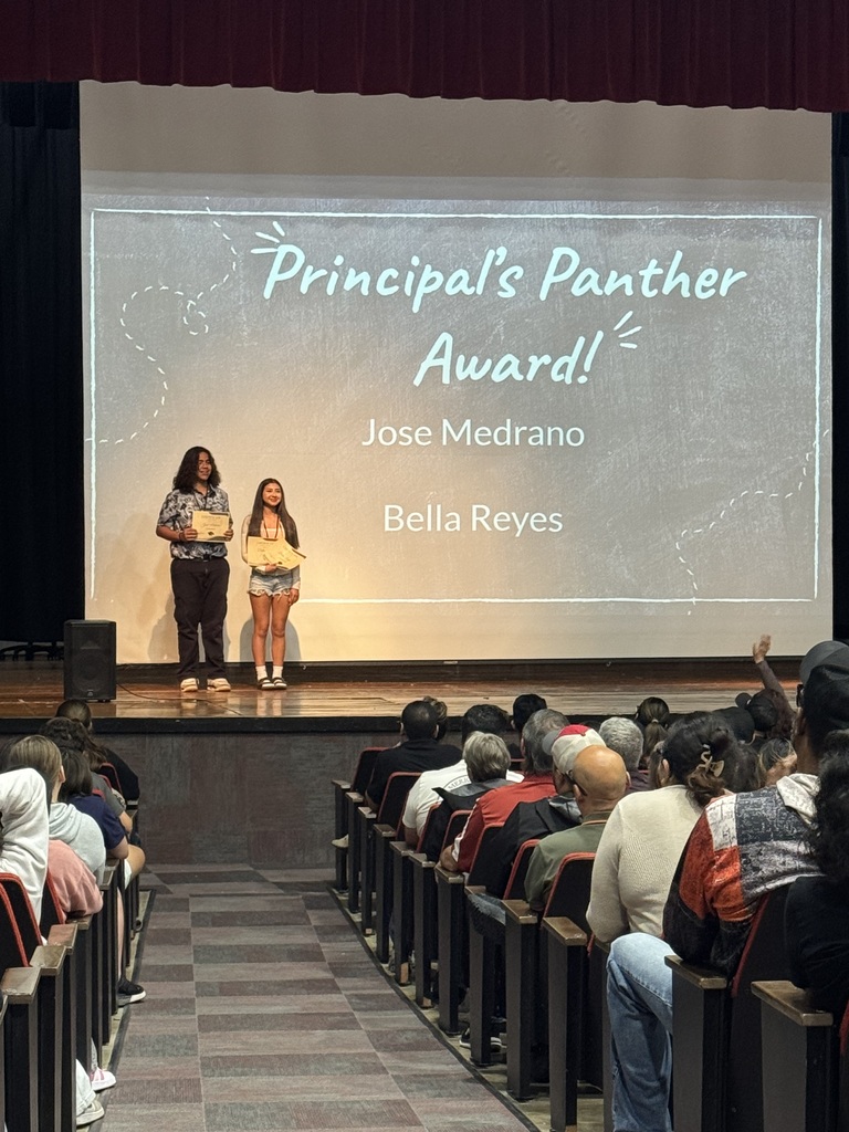 The 7th grade principal Panther award winners. 