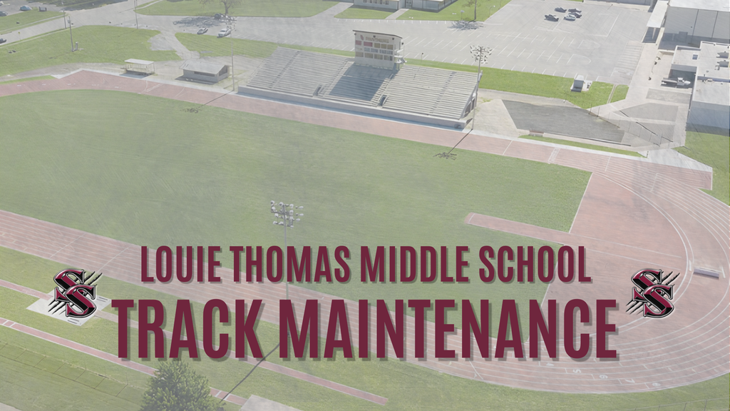 Announcement stating Louie Thomas Middle School Track Closed.