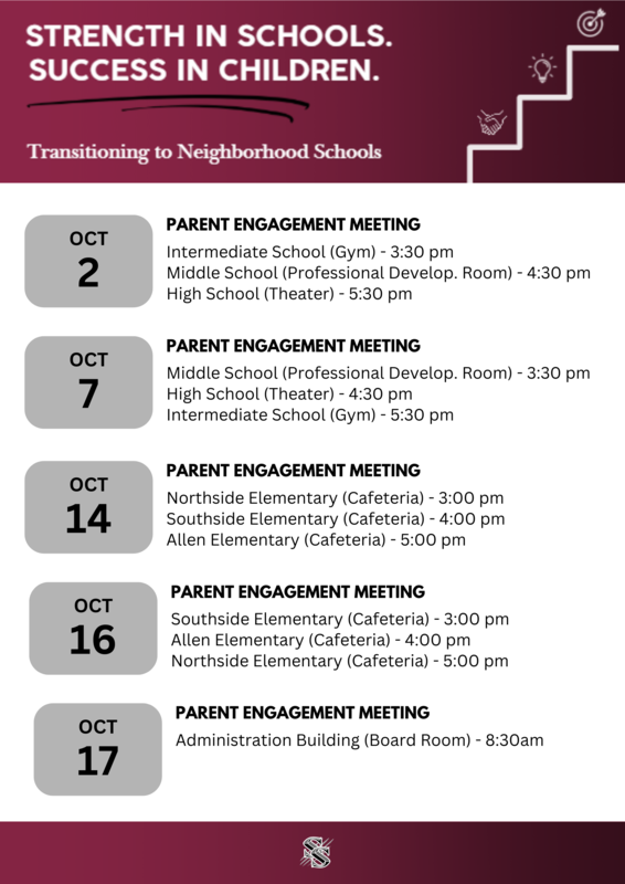calendar for parent engagement nights