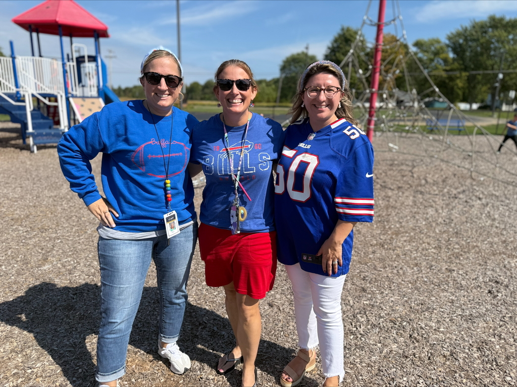 staff in Bills gear