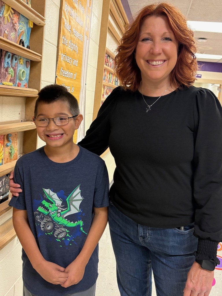 Mrs. Trippett with a student