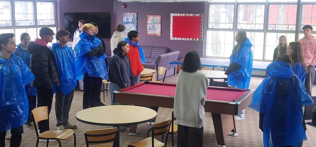 students in rec room