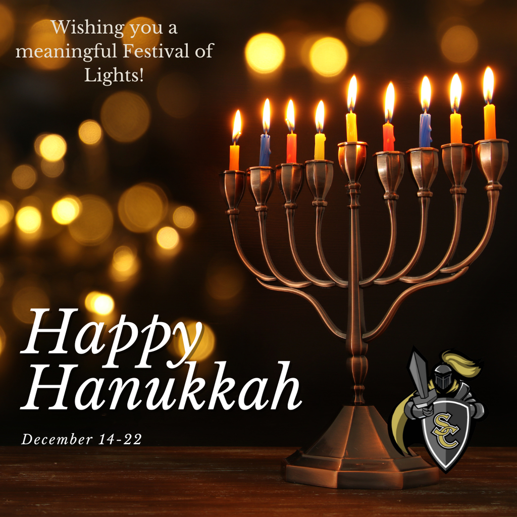 Hanukkah post with menorah candles