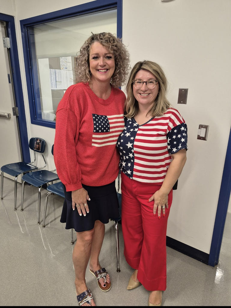 Jen Johnson and Meagan Radoani in red, white, and blue