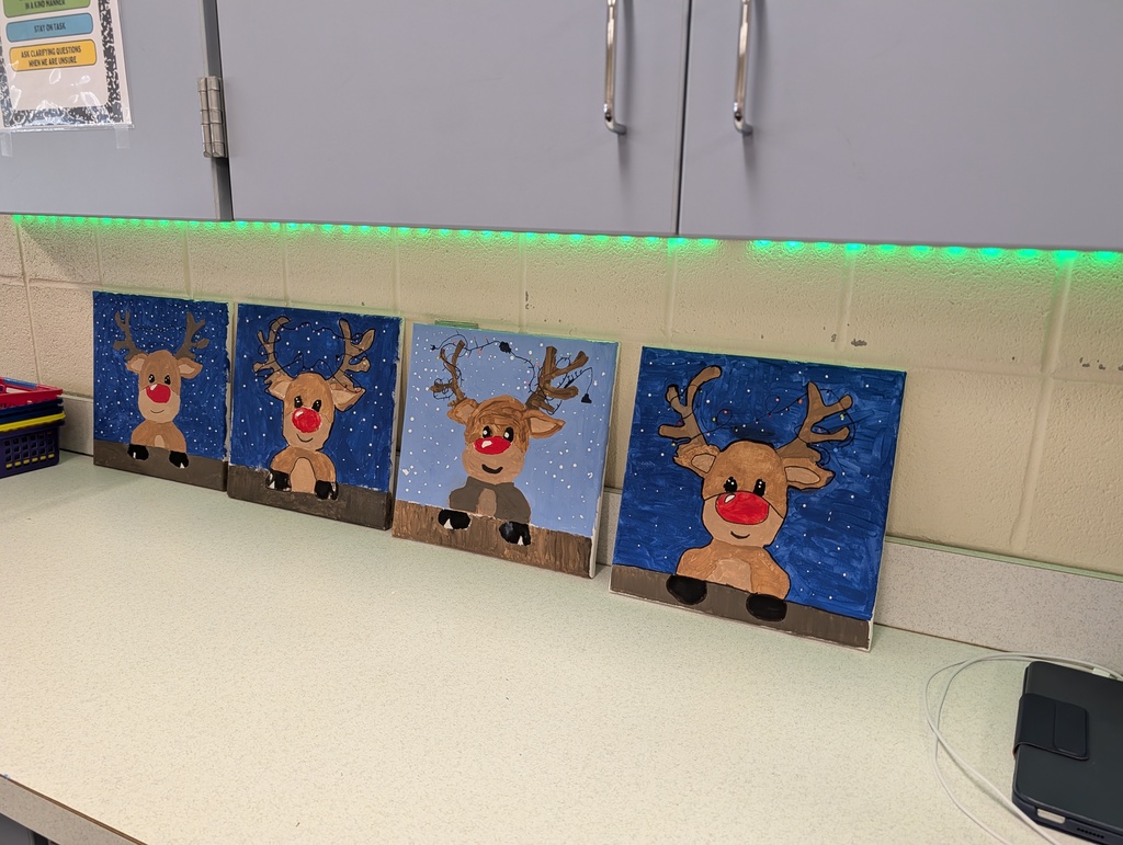 Finished reindeer paintings
