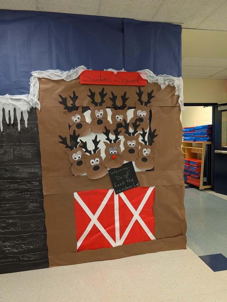 hall decorated with reindeer