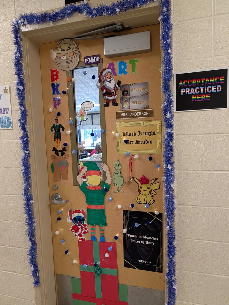 Elf peeking through window on door