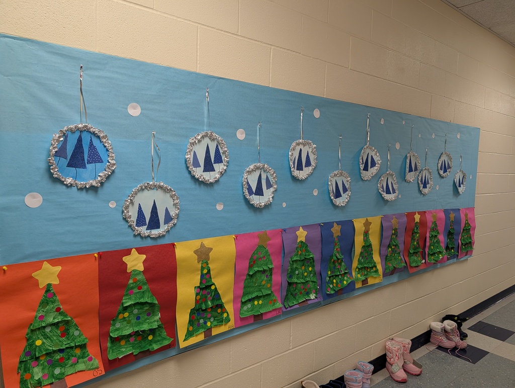 Christmas tree bulletin board