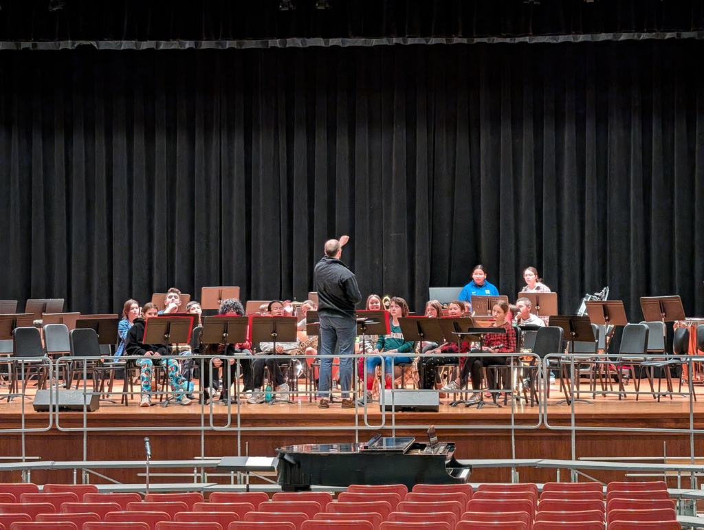 MS Band practicing on stage