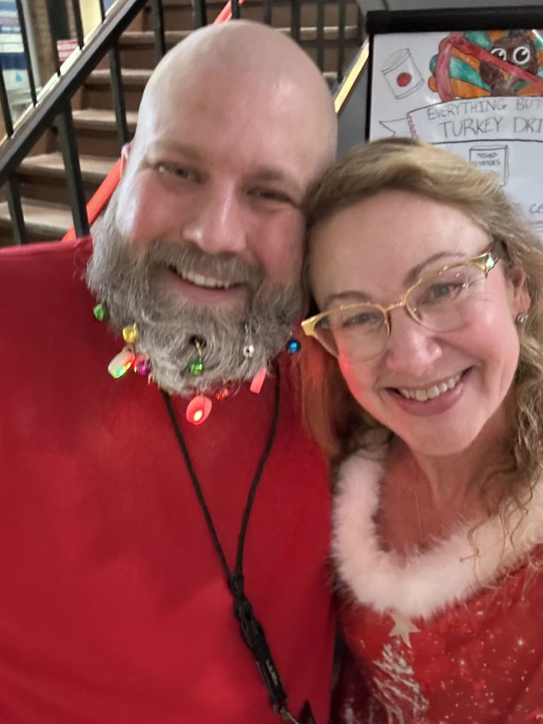 Matt Miller and Tammy Blair in red