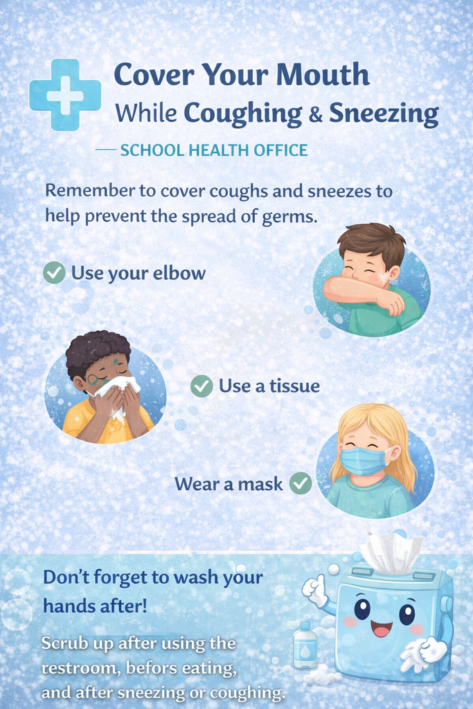 cover your cough flyer snow theme