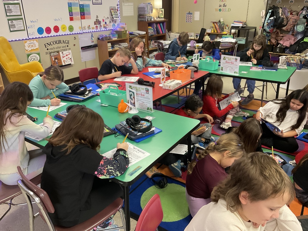 Students work on their worksheets. 