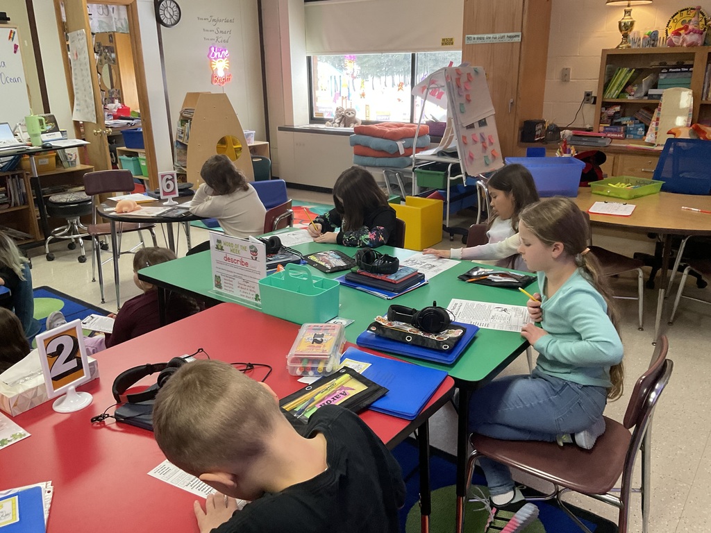 Students work on their worksheets. 