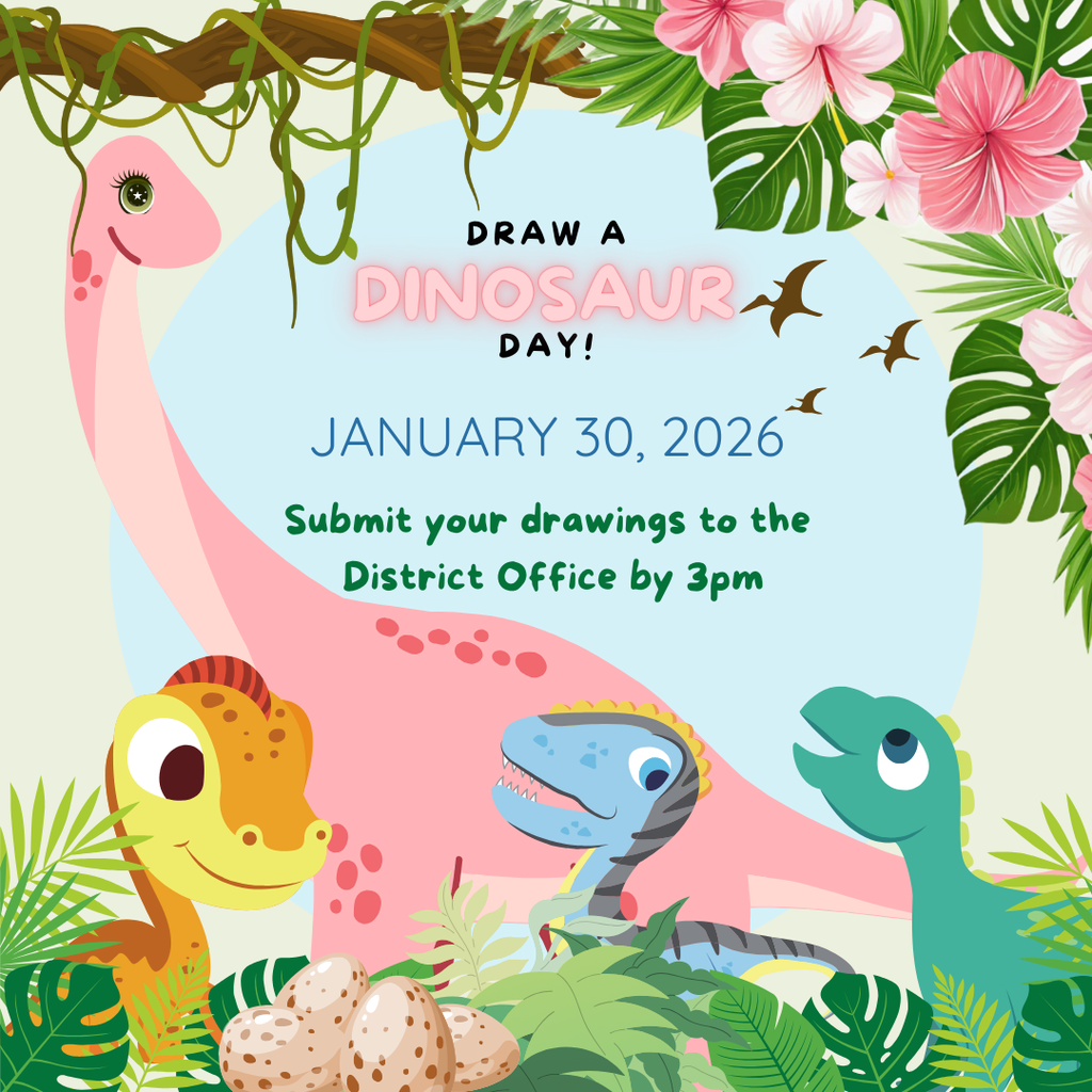Draw A Dino Day flyer 