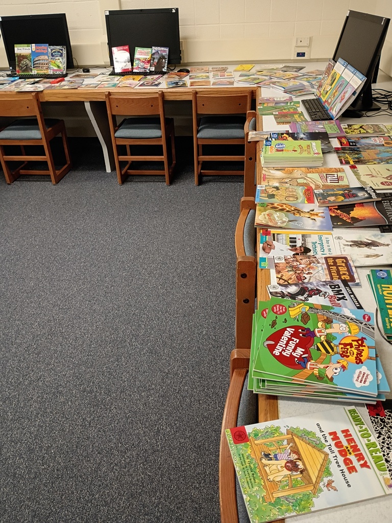 tables with books laid out