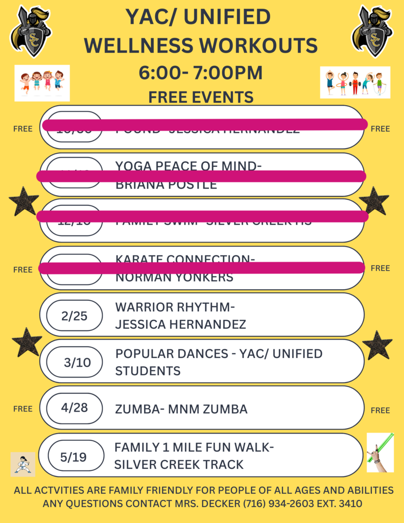 wellness workout event list