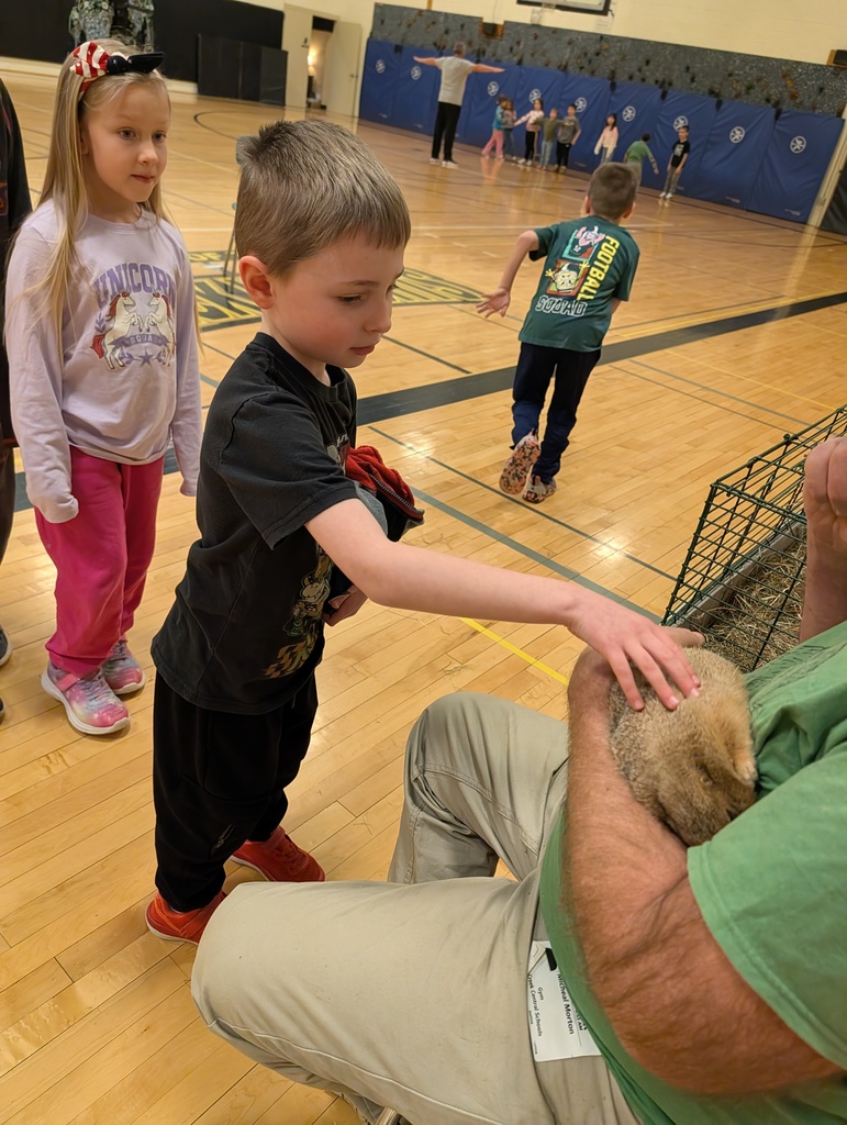 A boy pets the prairie dog