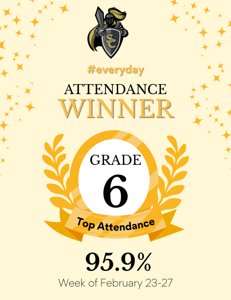 6th grade attendance winners 2/23-2/27