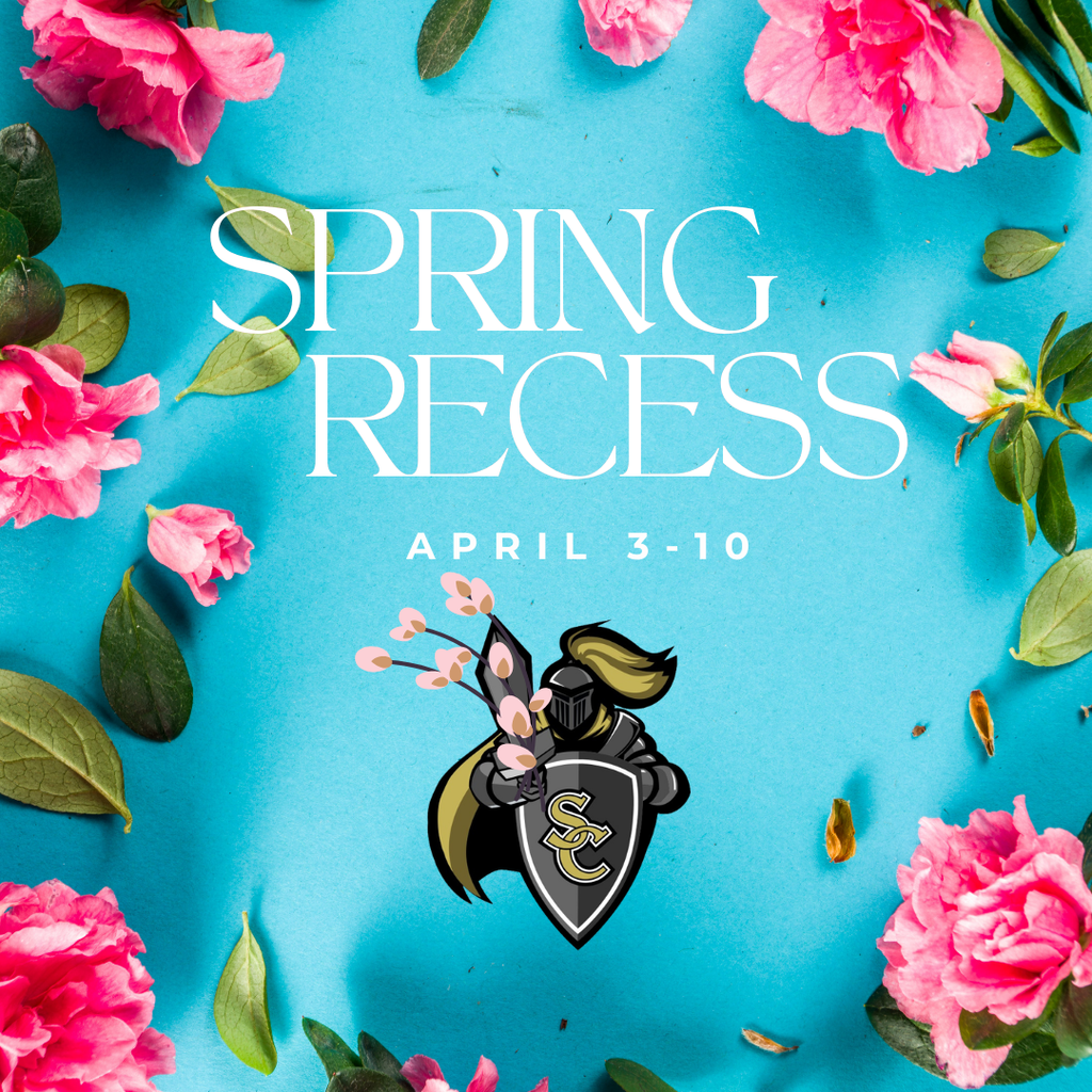 Knight on floral background