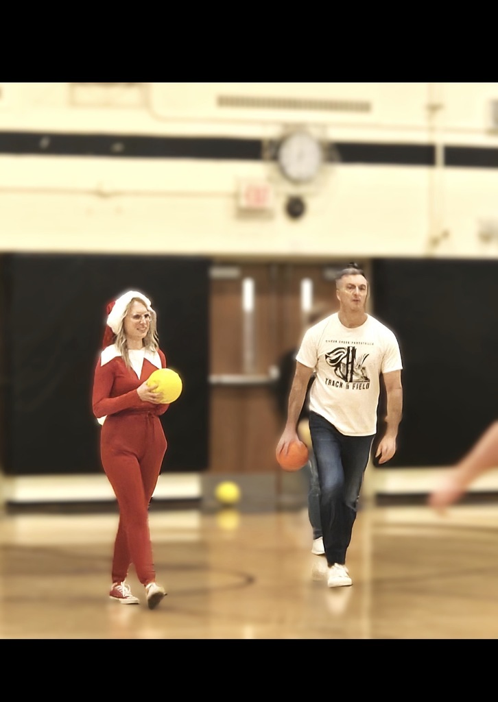 Mr. Prevet about to throw a dodgeball