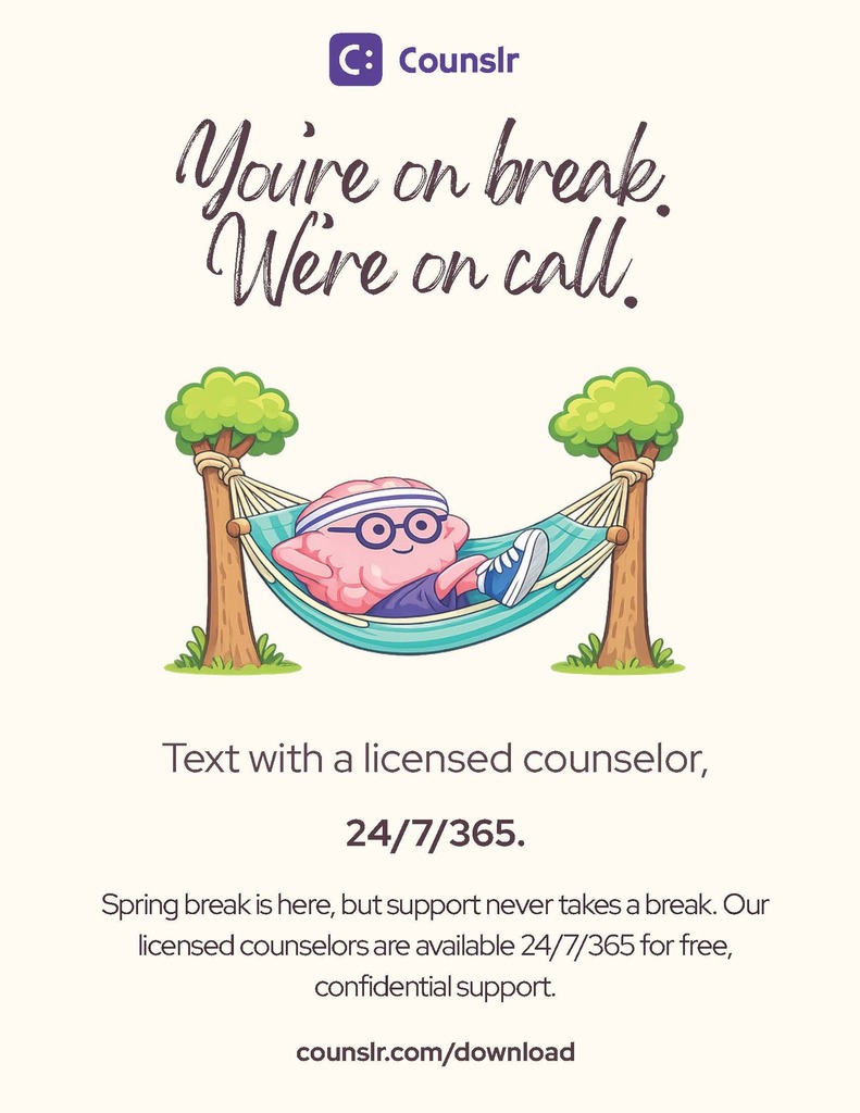 Counselor Sping Break flyer