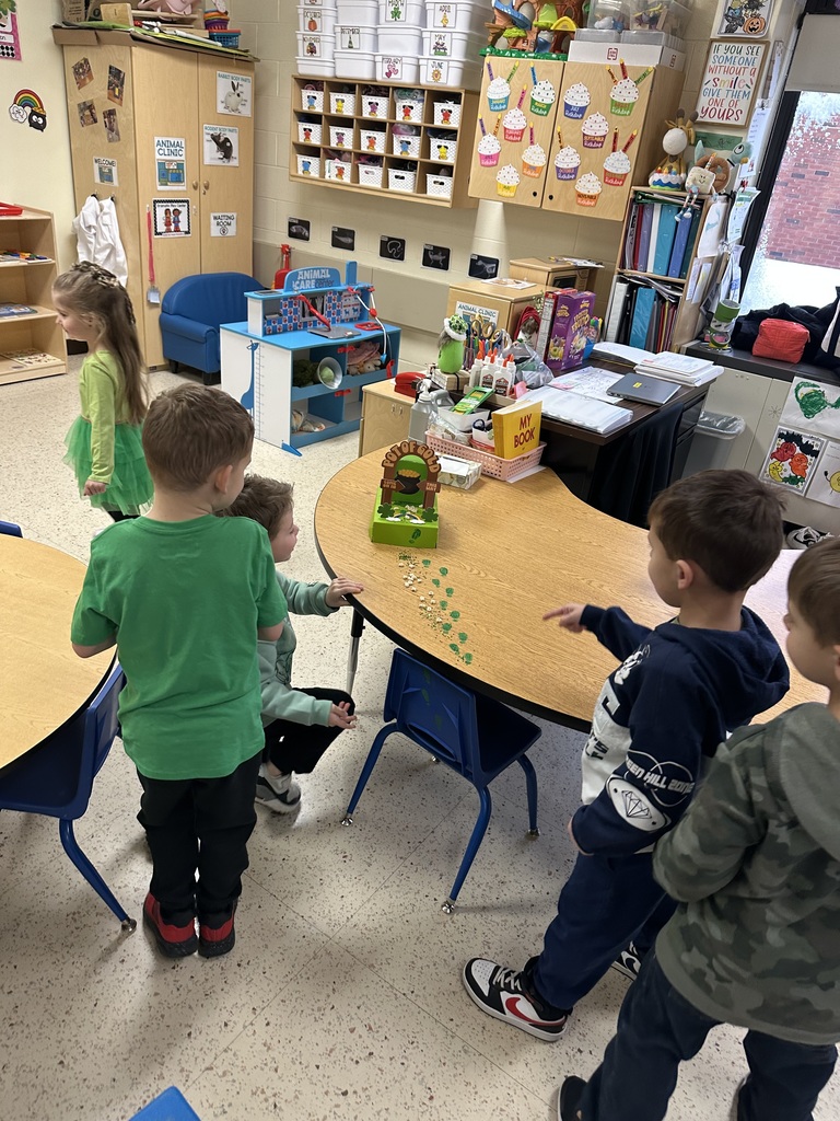 Students look at the empty leprechaun trap