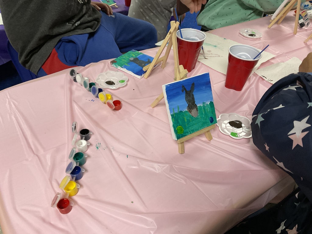 a student's bunny painting