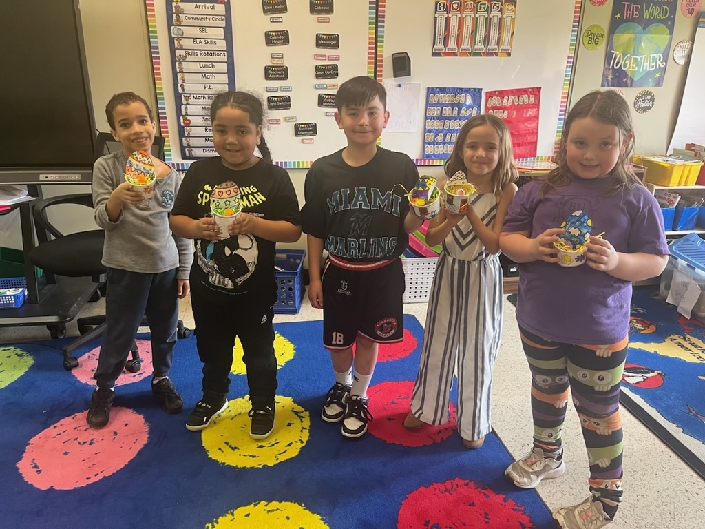 students with their chicks