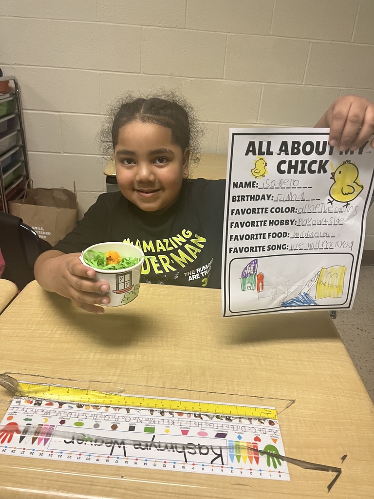 a student with their chick