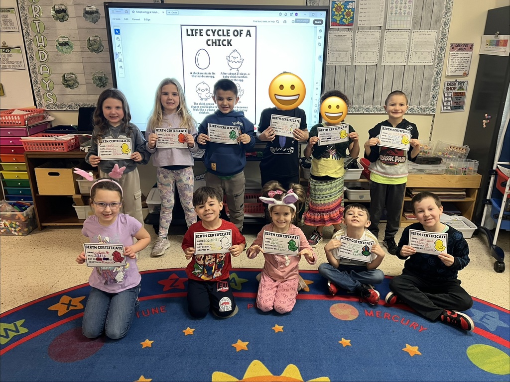 students with their chicks