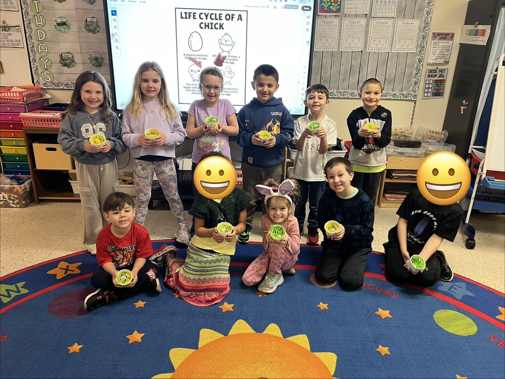 students with their chicks