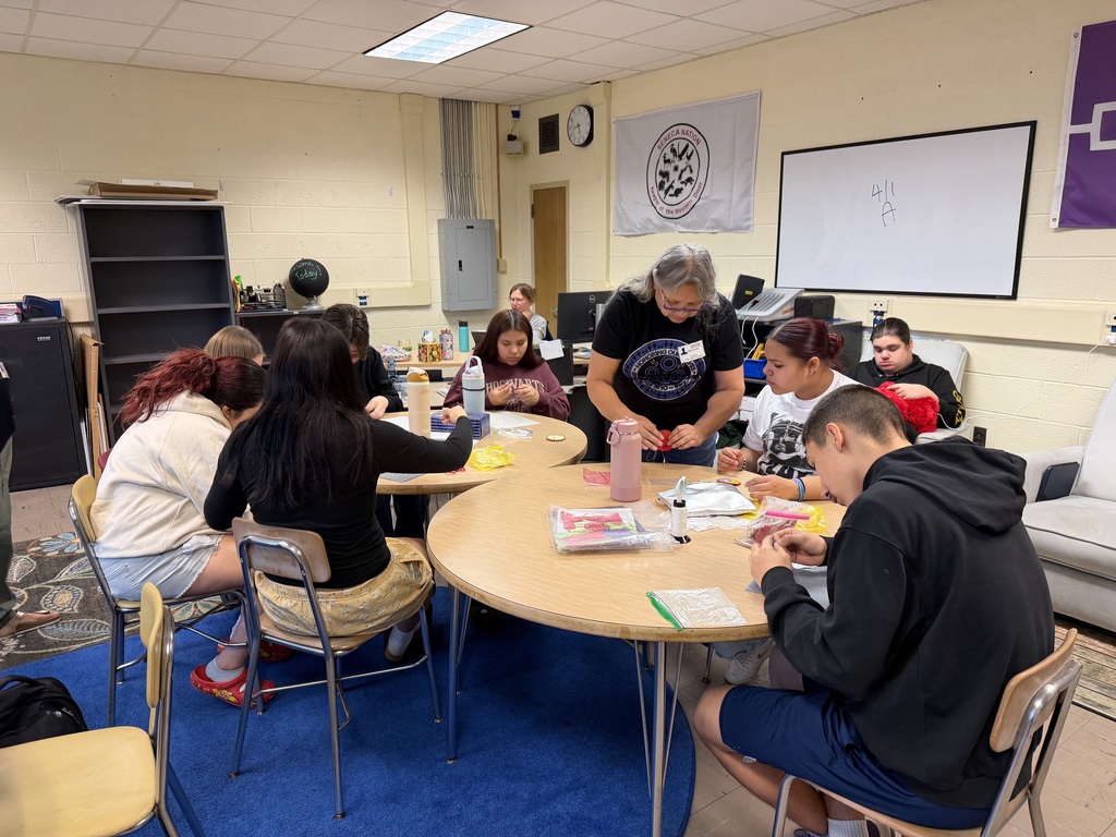students learn beading